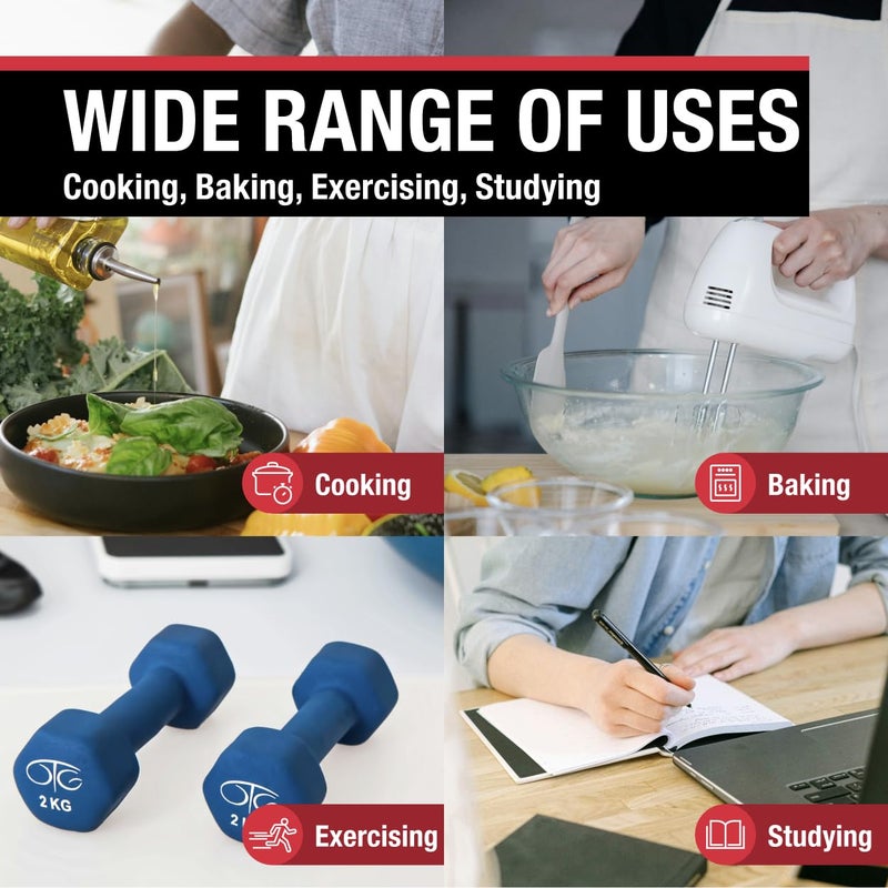 CDN Direct Entry 2- Alarm Digital Kitchen Timer | Counts Up & Down, 10 Hours by Hours, Minutes & Seconds, Big Digit, Loud & Long Audio/Vibrate Alarm, Stand, Hang, Magnet Mounting - TM30 - Image 3